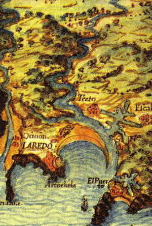 Así imaginaban a Laredo y su bahía los cartógrafos antiguos, vistos desde el norte